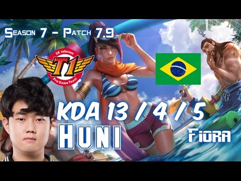 SKT T1 Huni FIORA vs GALIO Top - Patch 7.9 BR Ranked