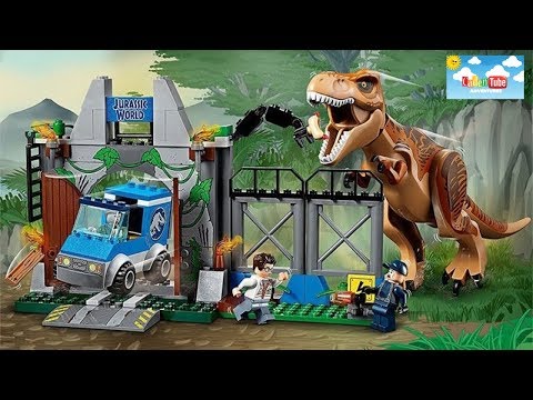Kid Play With The LEGO Juniors Jurassic World T.Rex Breakout 10758