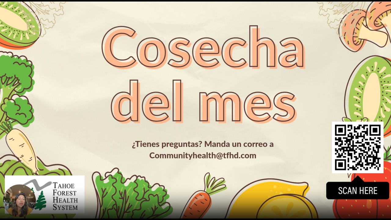 Diapositiva de capacitación para voluntarios de Cosecha del Mes en español.