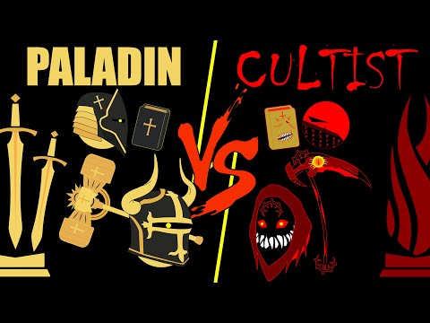 Tower Fight: Cultist VS Paladin | Marble Race In Algodoo