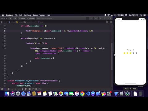 Ratings Bar In SwiftUI - Ratings View In SwiftUI - Custom Rating Bar In SwiftUI - SwiftUI Tutorial