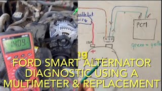 ALTERNATOR DIAGNOSING FORD SMART ALTERNATOR USING A MULTIMETER &HOW TO REPLACE IT ON 2011 4.6LENGINE