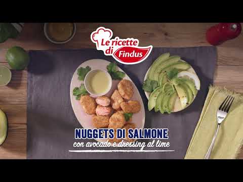 Nuggets di Salmone con avocado, coriandolo e crema al lime