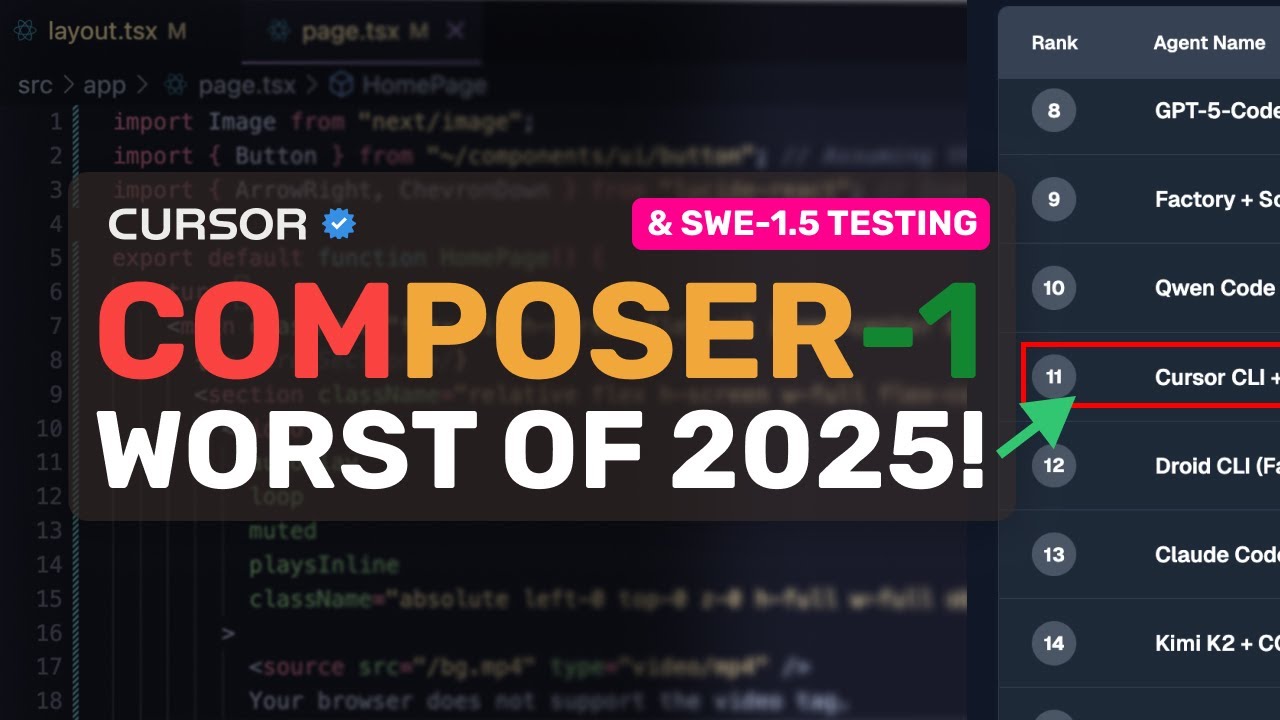 Cursor Composer 1 & SWE-1.5 (Fully Tested): LOL, HOW CAN A $10B COMPANY MAKE A MODEL THIS BAD?