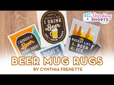 Beer Mug Rug Machine Embroidery Tutorial | how to stitch a mug rug