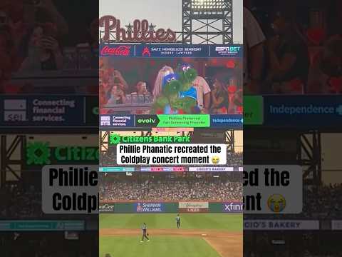 Phillie Phanatic got caught on the kiss cam 😅 (via @phillies)