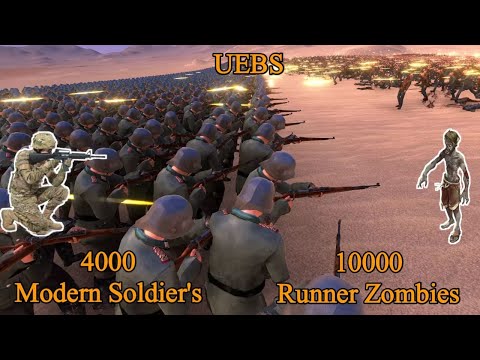 10000 Runner Zombie's vs 4000 Modern Soldier's | Ultimate Epic Battle Simulator |