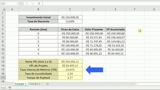 Cálculo do VPL, TIR, Lucratividade e Payback no Excel - Planilha Automatizada