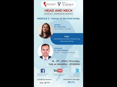 Landmark Article Influencing Clinical Practice in Oral Cancer by Dr.Deepa Nair