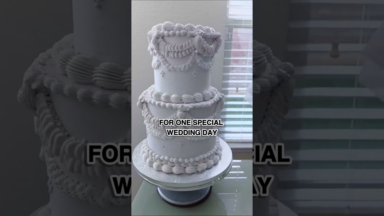 Timeless Classical Vintage Wedding Cake | Custom Wedding Cake in Texas | Texas Bites Bakery