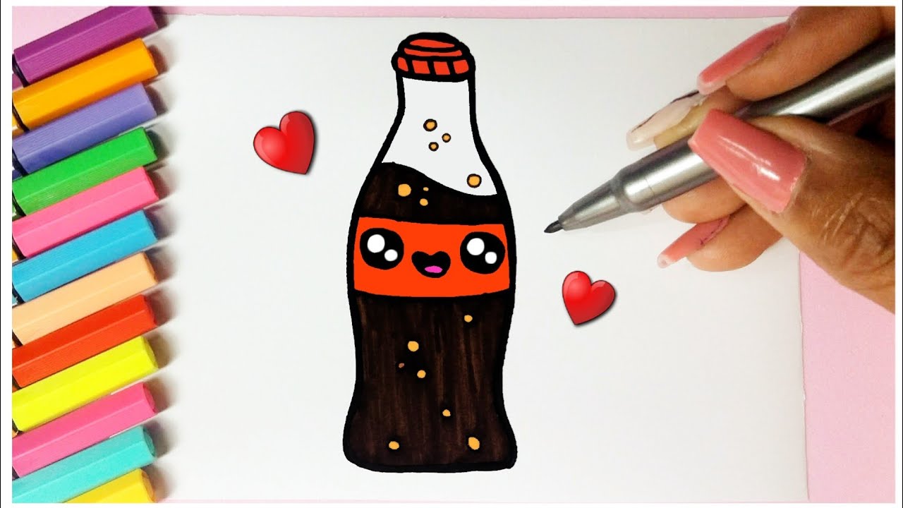 How to draw Kawaii COKE l Como desenhar COCA COLA Kawaii - Drawing to Draw