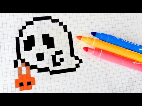 Halloween Pixel Art - How To Draw Halloween Ghost #pixelart