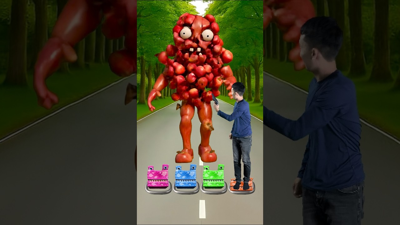 he jump on new monster pac-man to zombie, dinosaur, siren head, monster Pac-man #shorts #funny