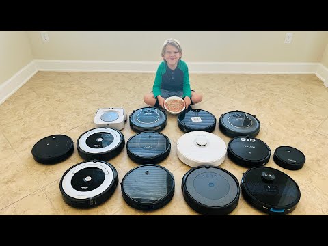 14 Robot Vacuums clean up a HUGE rice mess!!
