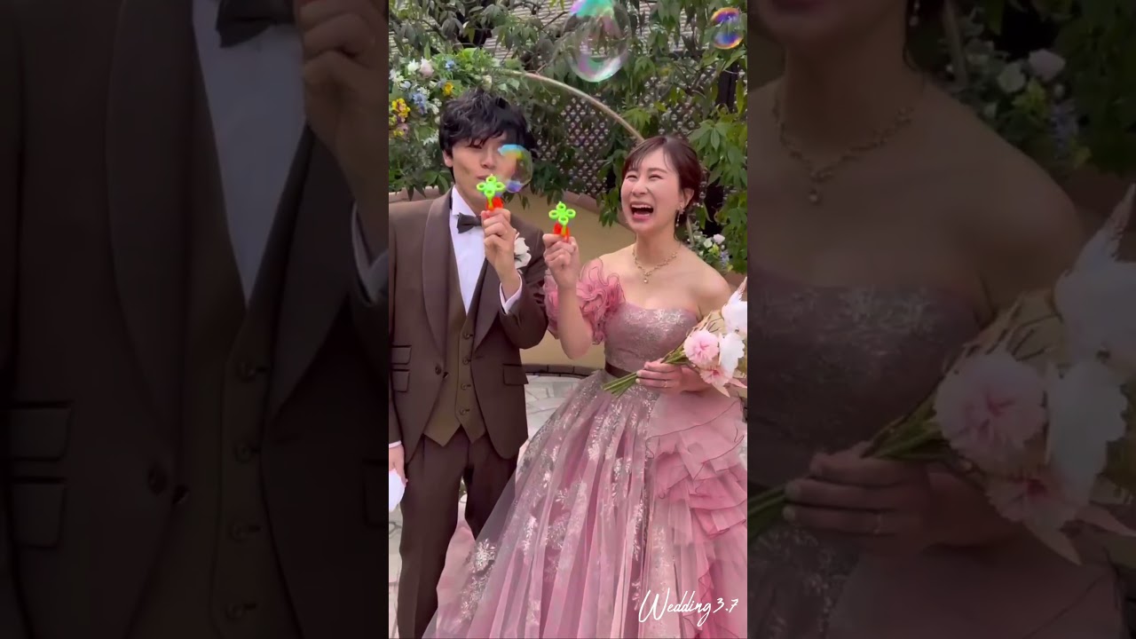 前撮りアイテムにシャボン玉🪄🫧おふたりの笑顔とバブルシャワーがキラキラ輝いておりました✨ #セントアベニール #結婚式 #wedding #前撮り #バブルシャワー