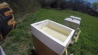 Beekeeping Review and Demonstration. Beemax Hive Top Feeder 8 frame on a flow hive