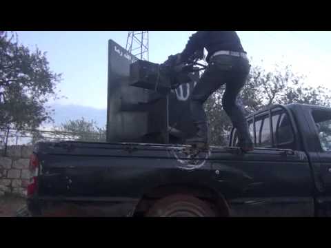 استهداف تحصينات قوات النظام في حاجز الكونسروة في ريف ادلب الغربي بواسطة الرشاشات الثقيلة من قبل لواء أحباب الله