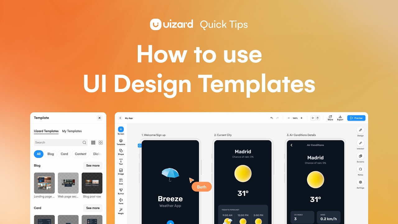 How to Use Design Templates in Uizard