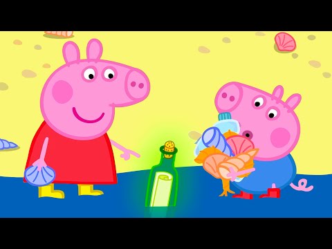 Peppa's bottiglia da spiaggia con un messaggio | Peppa Pig Italiano Episodi completi