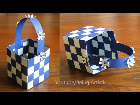 Simple Paper Basket Making -  DIY Basket- Easy and Beautiful Paper Craft