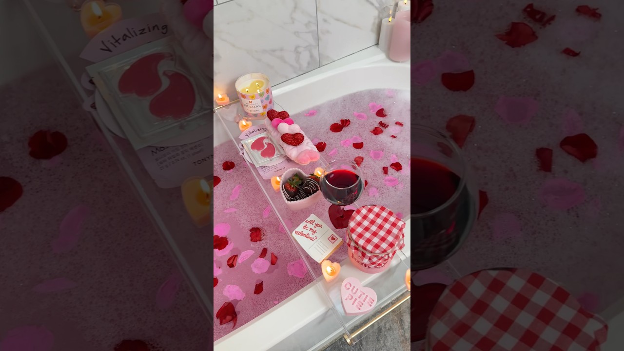 Valentine’s bath🛁💌 #valentinesday #romantic #aesthetic #asmr #asmrsounds #relaxing #satisfying