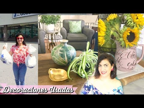 COMPRANDO EN  GOODWILL  DECORACIONES USADAS Y COMO DECORO CON ELLAS