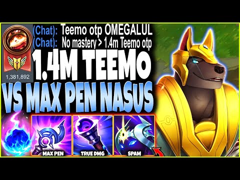 A Main 1.4 Million Past Diamond 1 TEEMO vs my MAX PEN NASUS Build 🔥 LoL Top Nasus s12 Gameplay