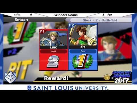 SLU Smash 4 Biweekly #10 - Winners Semis - srAk (Link) vs Fye (Pit)