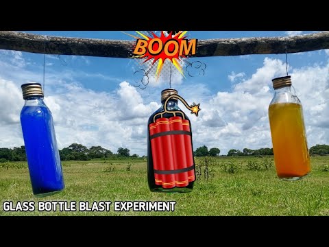 AMAZING EXPERIMENT : Will The Glass bottle blast ? Bomb experiment | Glass bottle  vs Dynamite