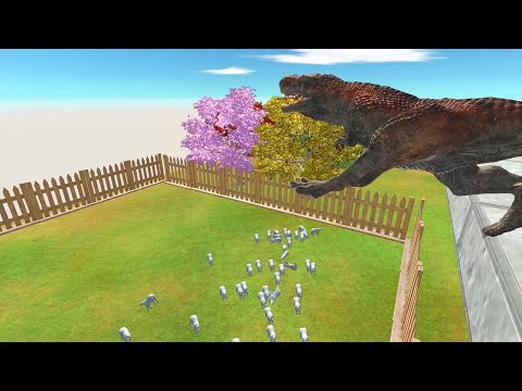 Dinosaurs Jumps into Polar Bears World. Animal Revolt Battle Simulator