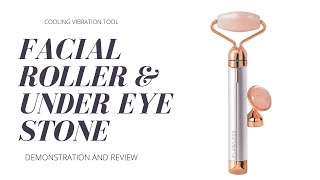 FINISHING TOUCH FLAWLESS CONTOUR VIBRATING  FACIAL ROLLER & MASSAGER ROSE QUARTZ