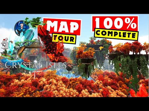 ARK CRYSTAL ISLES MAP - Fully Complete Tour! TROPEO Biome Showcase