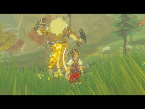 Sora from Kingdom Hearts DESTROYS a Gold Lynel - Zelda Breath of the Wild