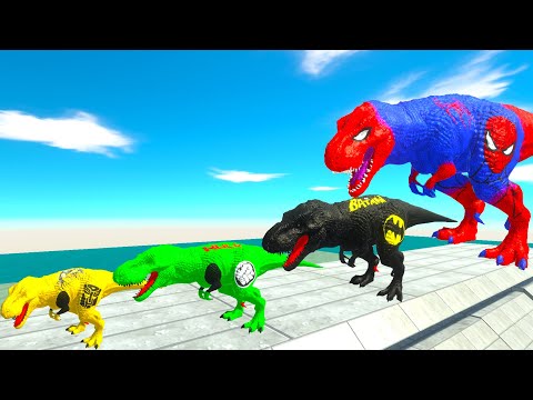 BATTLE 4 SIZE of MARVEL T REX EVOLUTION - Animal Revolt Battle Simulator