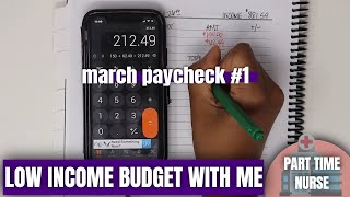 MARCH PAYCHECK 1: Low Income Paycheck to Paycheck Budget - REAL NUMBERS | KeAmber Vaughn