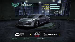 Need for Speed Carbon Full car list