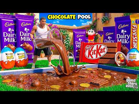 Franklin Filled His Swimming Pool With All CHOCOLATES in the World😋🍫😍