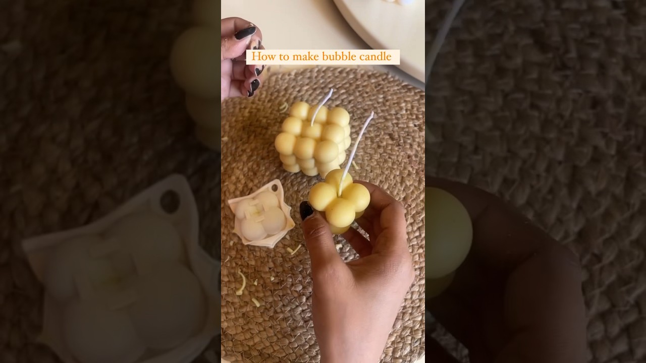 How to make Bubble Cube Candles | DIY I Candles with mould | Soy Wax Candles #candlemaking #soywax