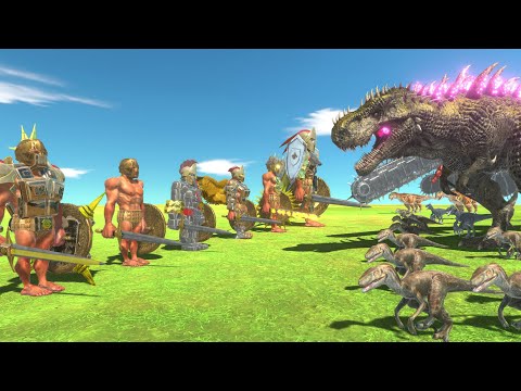 Achilles War - Achilles of Evolution VS T Rex Team - Animal Revolt Battle Simulator
