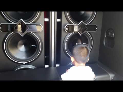Rockford Fosgate car audio demo van walk through (by 4 year old)