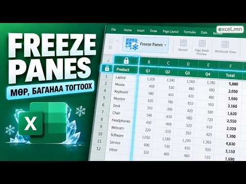 Excel Freeze Panes – Мөр, баганаа тогтоох арга