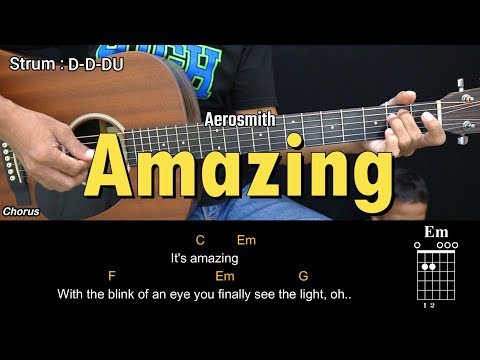 Amazing - Aerosmith | EASY Guitar Tutorial with Chords - Guitar Lessons