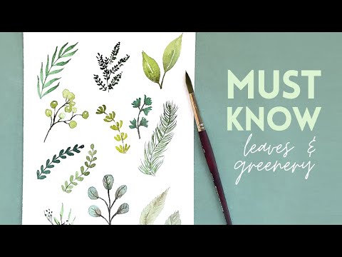 TOP 10 - Watercolor Leaves - Real-Time DRILLS & TUTORIAL