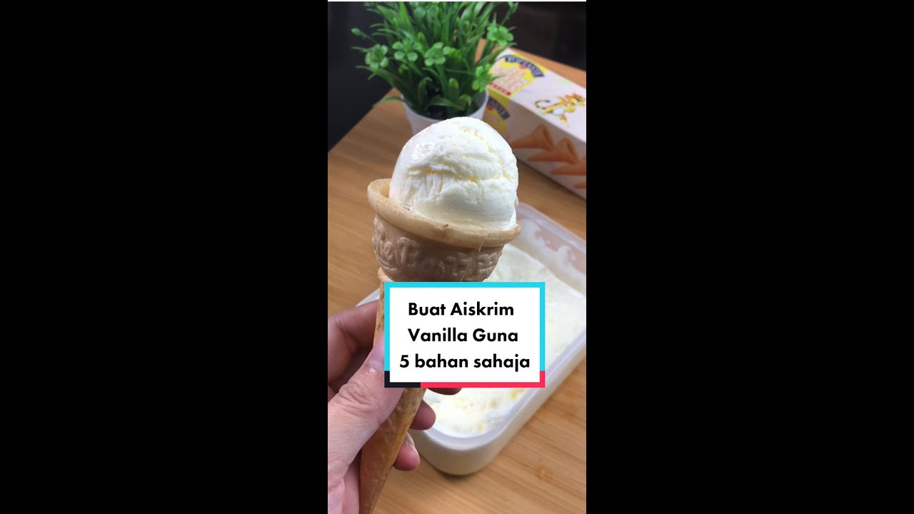 Buat Aiskrim Vanilla Homemade guna 5 bahan sahaja
