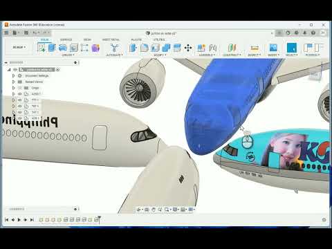 Fusion 360 Airbus A350, Boeing 777, Boeing 787, Boeing 747, & ATR 72
