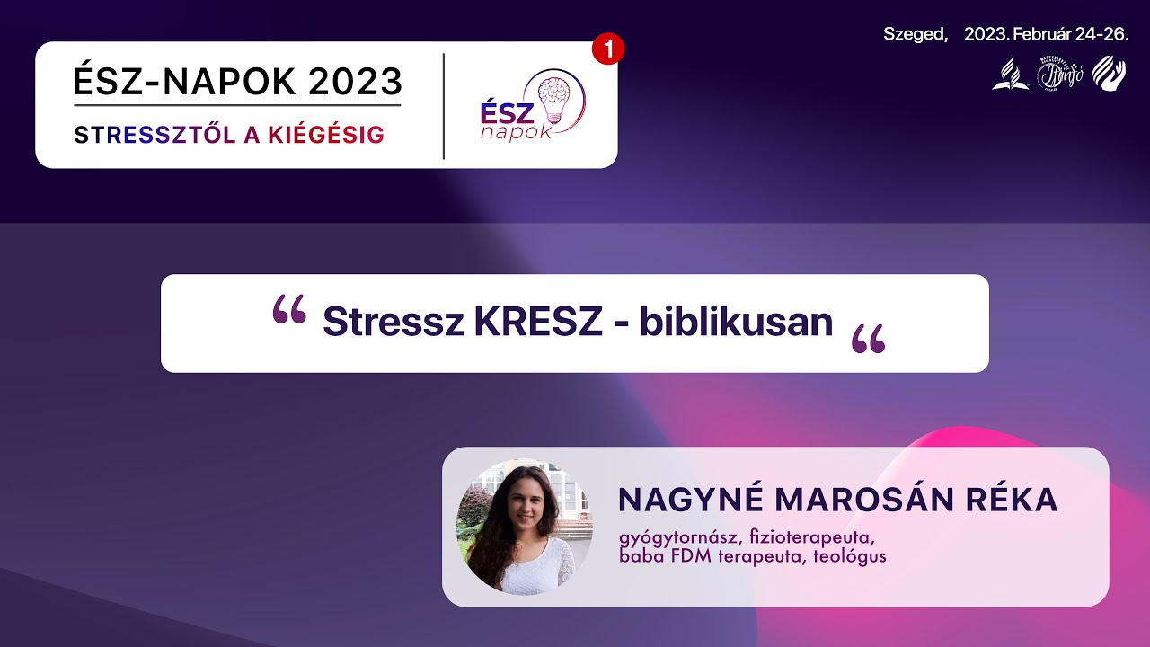 ÉSZ-napok 2023 - Stressz KRESZ - biblikusan  | Nagyné Marosán Réka