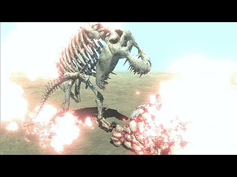 THE SKELETOSAURUS VS GIANT SAURUS EPIC BATTLE - ANIMAL REVOLT BATTLE SIMULATORS