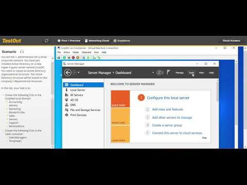 5 1 8 Create OUs in Active Directory  || TestOut