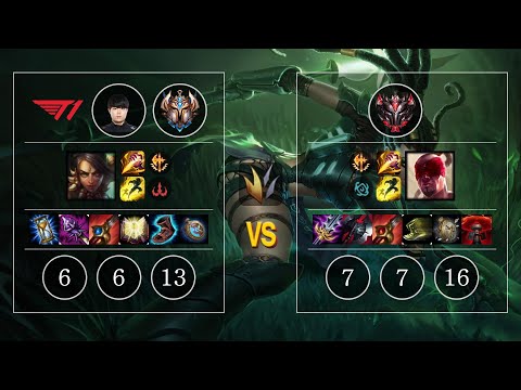 T1 Cuzz Nidalee vs Lee Sin Jungle - KR Patch 10.13