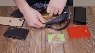 Стильна сумка декорована металевими кнопками із натуральної шкіри Vintage 22333 чорна